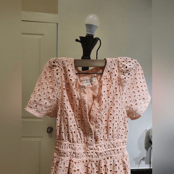 Anthropologie | The Somerset Mini Dress: Eyelet Edition in Pink - Size Small - Picture 2 of 10